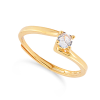 anello solitario in argento 925 con zircone