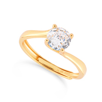 anello solitario in argento 925 con zircone