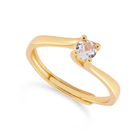 anello solitario in argento925 gold con zircone