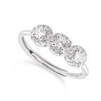 anello trilogy in argento 925 con zirconi