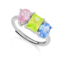 anello trilogy in argento 925 e zirconi multicolor