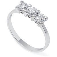 anello trilogy in oro bianco con diamanti 0,44ct