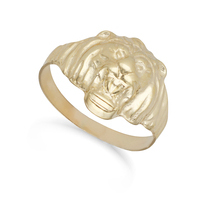anello uomo testa di leone in oro giallo 9kt