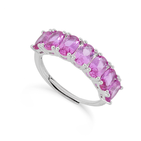 Anello veretta zirconi fucsia Sognami Cerimonia BR00257
