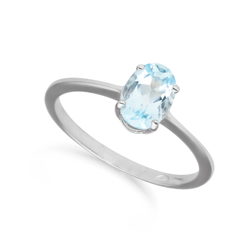 Anello zircone topazio ovale in oro 9kt