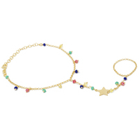 baciamano in argento925 con stella e cristalli 
