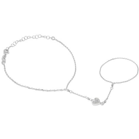Baciamano in argento925 silver con cristallo cuore