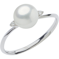 anello blu amante in oro 18kt, diam. 0.03 e perla