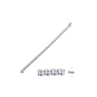 bracciale cm 17,5 6mm zirconi bianchi / rhodium pl