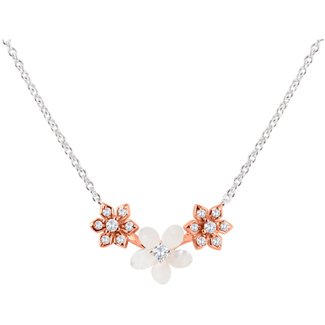 Collana Blu Amante argento 925, madreperla e zirc.