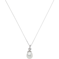 collana blu amante oro 18kt, diam. 0.008 e perla