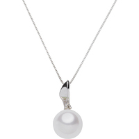 collana blu amante in oro 18kt, diam. 0.01 e perla