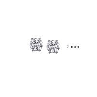 orecchini (paio)7mm zirconi bianchi / rhodium plat