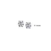 orecchini (paio) 6mm zirconi bianchi / rhodium pla