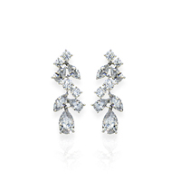 orecchini (paio) zirconi bianchi / rhodium plated