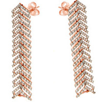 orecchini  cz white rh / pink plated