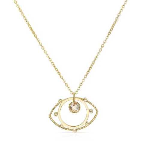 Collana Clair D Lune Metallo con finitura rosa, perle in resina rosa e