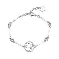 bracciale chakra in acciaio lettera p con cristall