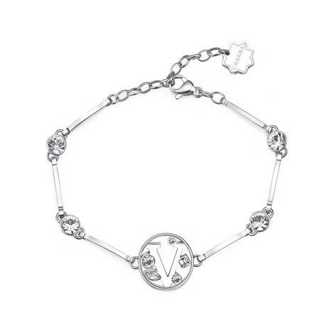 Bracciale CHAKRA in acciaio lettera V