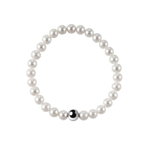 BRACCIALE PERLE FIUME BIANCHE MM.5/5,5