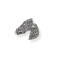 anello zirconi bianchi / rhodium plated