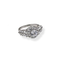 anello zirconi bianchi / rhodium plated