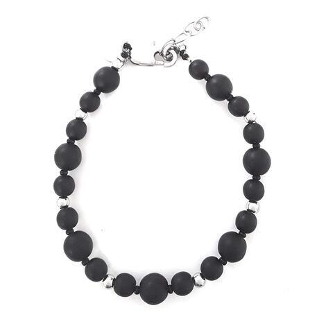 Bracciale all black in vetro di Murano nero opaco