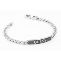 bracciale a catena con logo in acciaio guess