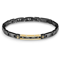 bracciale a catena in acciaio e ceramica maserati 