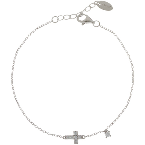 Bracciale a catena in argento con croce Amen 