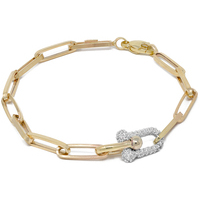 bracciale a catena in oro 9 kt con zirconi 