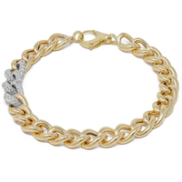 bracciale a catena in oro 9 kt con zirconi