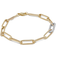 bracciale a catena in oro 9 kt con zirconi