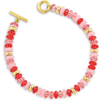 bracciale acciaio gold e perline rosa ops lolly
