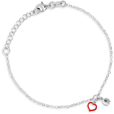 Bracciale bimba in argento 925 cuore e coccinella 