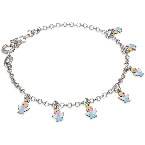 Bracciale bimba/o con angioletti in argento 925