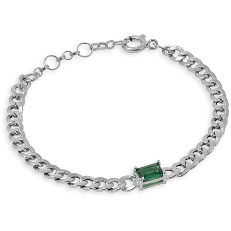Bracciale catena in argento 925 e pietra centrale