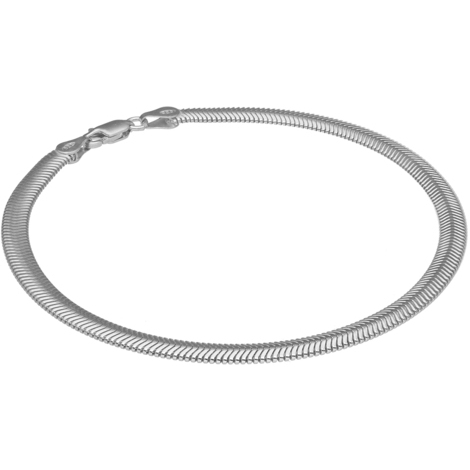 Bracciale catena snake piatta in argento 925 