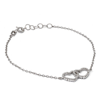 bracciale con cuori incrociati 9 kt