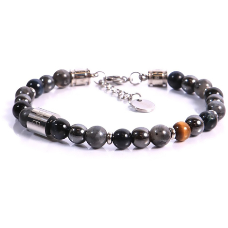 Bracciale con pietre a occhio di tigre e ematite