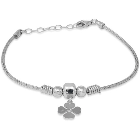 Bracciale con quadrifoglio in argento 925 SarniOro