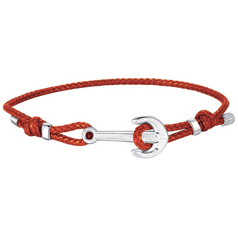Bracciale cordoncino arancione Sagapo Anchor 