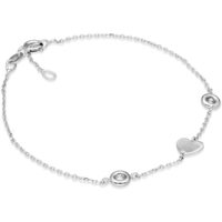 bracciale cuore e zirconi in oro bianco 9kt