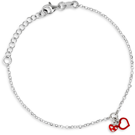 Bracciale da bimba in argento 925 con cuori 