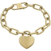 bracciale da donna in acciaio con cuore fossil