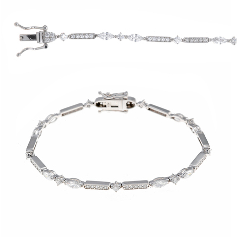 Baciamano GF - Bracciale Donna Argento 925 E Zirconi Bianchi - Foto 6