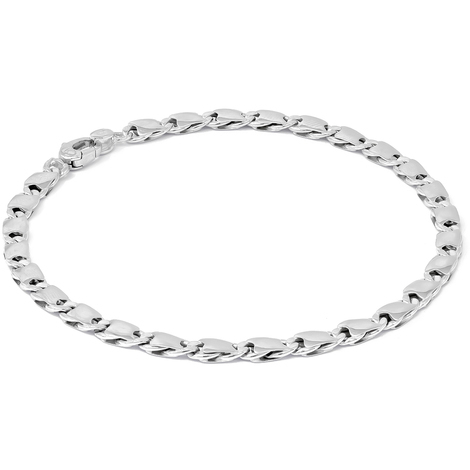 Bracciale da uomo a catena in oro bianco 9Kt 