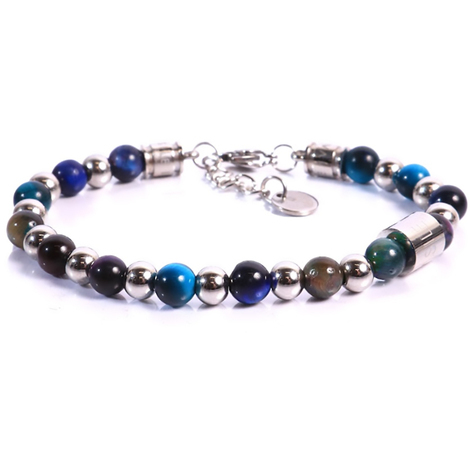 Bracciale da uomo a gancio pietra occhio di tigre
