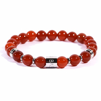 bracciale da uomo elastico con pietre corniola