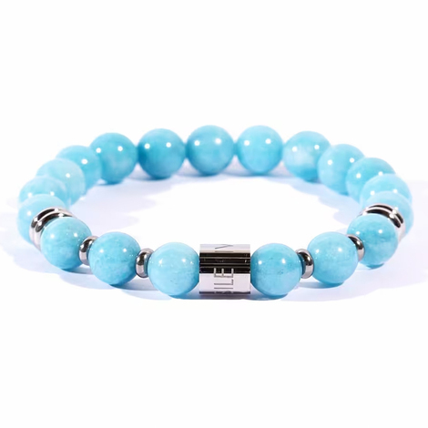 Bracciale da uomo elastico con pietre Giada 